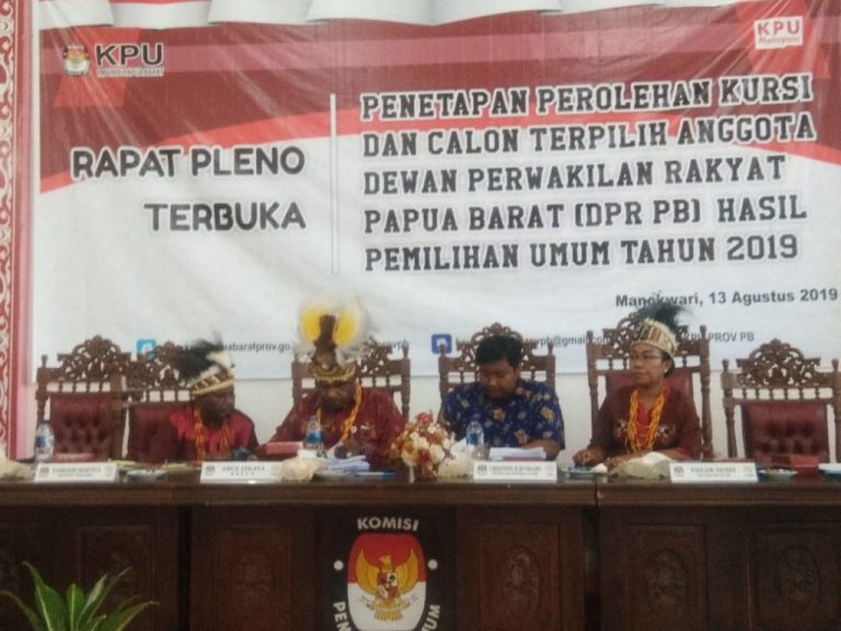 KPU Tetapkan Perolehan Kursi DPRD Provinsi Papua Barat, Ini Hasilnya