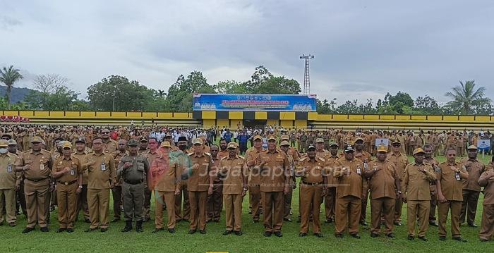 Ribuan ASN Gabungan Se-Papua Barat, Hadiri Apel Perdana 2023 Di Stadion Sanggeng